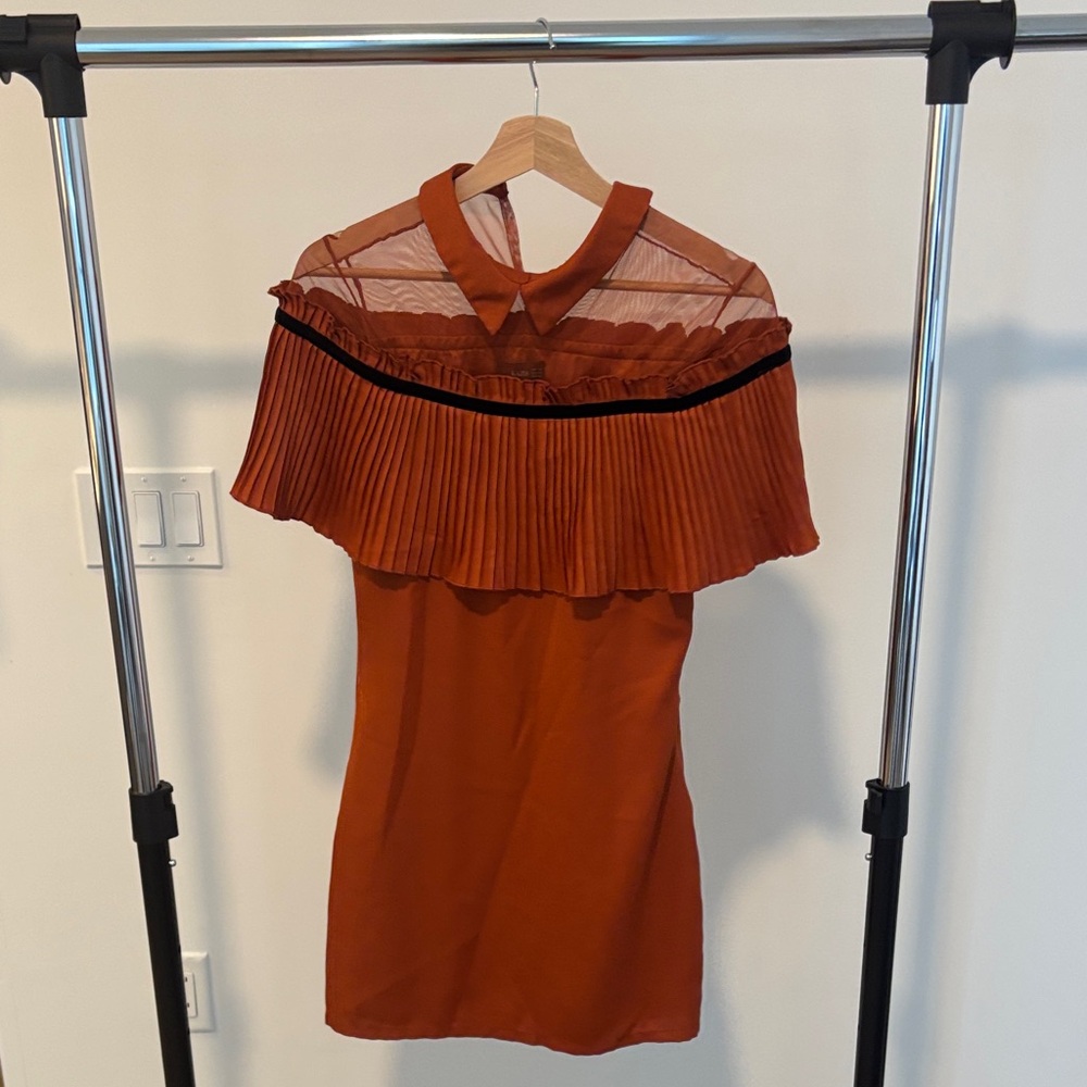 Elegant Rust Mini Dress